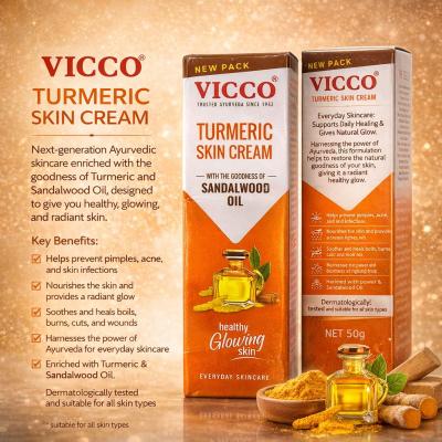 VICCO TURMERIC SKIN CREAM WITH THE GOODNESS OF SANDALWOOD OIL